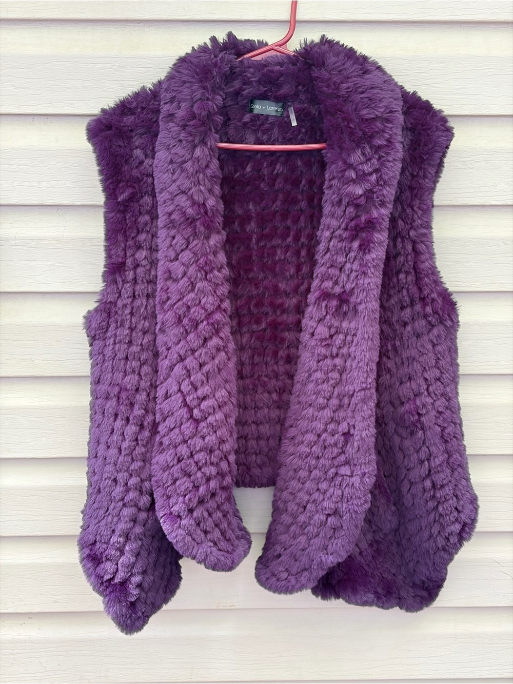 Stella + Lorenzo Deep Purple Faux Fur Vest
